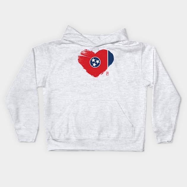 U.S. State - I Love Tennessee - Tennessee Flag Kids Hoodie by ArtProjectShop